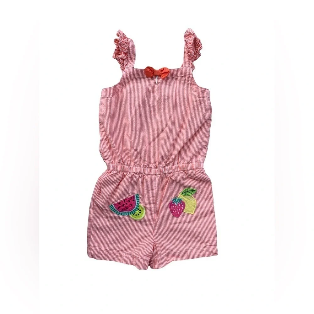 Gymboree Size 4T Seersucker Fruit Romper